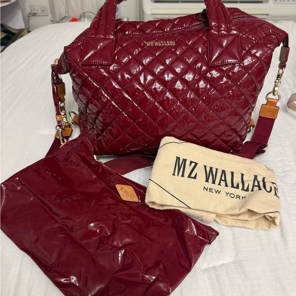 MZ Wallace Medium Sutton Deluxe Red Quilted Bag